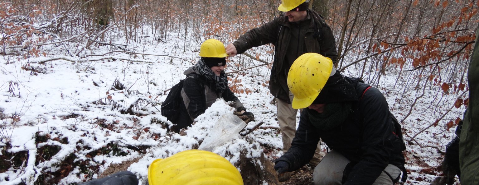Menschen im Wald Begehung der Altenburg