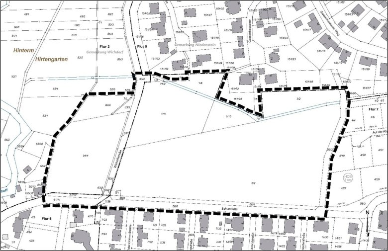 Darstellung des Geltungsbereichs "Auf der Hardt"
